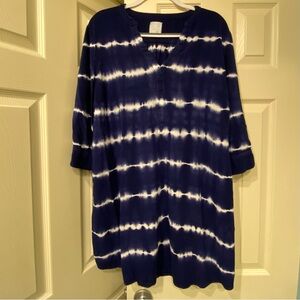 Dress Barn Sunday Navy and White Dress 2X